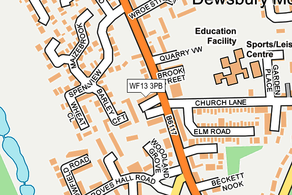 WF13 3PB map - OS OpenMap – Local (Ordnance Survey)