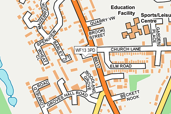 WF13 3PD map - OS OpenMap – Local (Ordnance Survey)