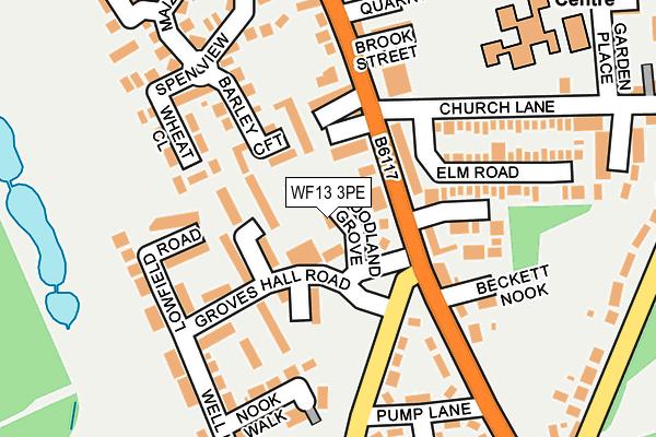 WF13 3PE map - OS OpenMap – Local (Ordnance Survey)