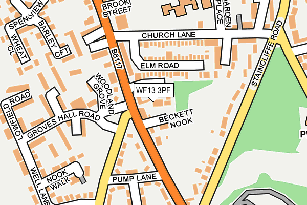 WF13 3PF map - OS OpenMap – Local (Ordnance Survey)