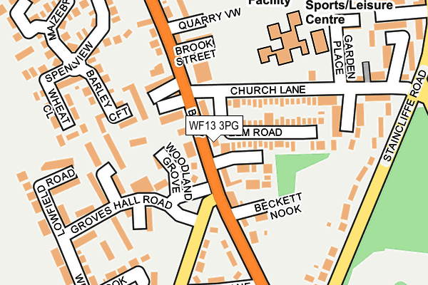 WF13 3PG map - OS OpenMap – Local (Ordnance Survey)