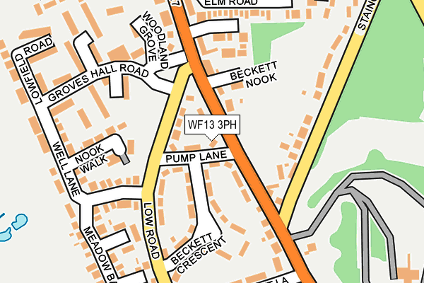 WF13 3PH map - OS OpenMap – Local (Ordnance Survey)