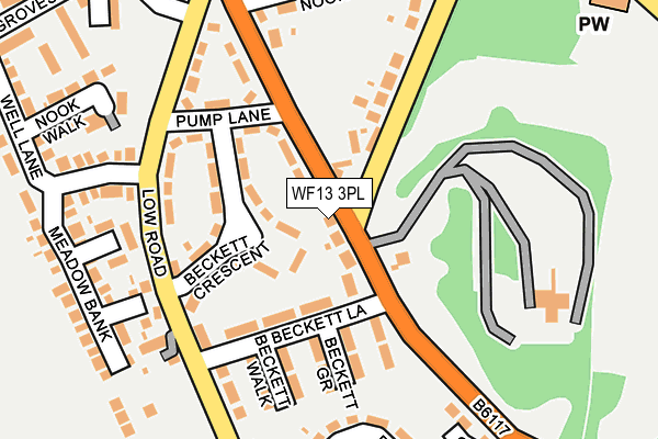 WF13 3PL map - OS OpenMap – Local (Ordnance Survey)