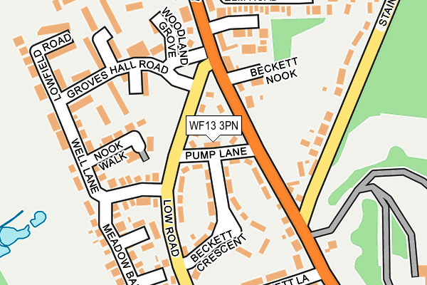 WF13 3PN map - OS OpenMap – Local (Ordnance Survey)