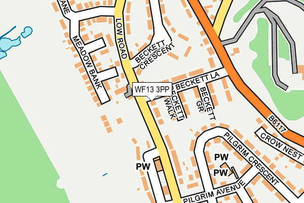 WF13 3PP map - OS OpenMap – Local (Ordnance Survey)