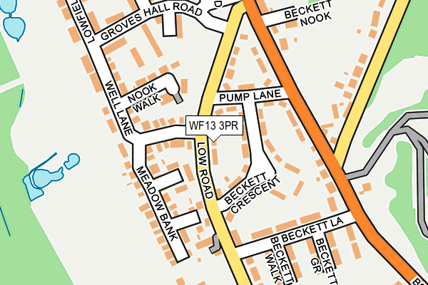 WF13 3PR map - OS OpenMap – Local (Ordnance Survey)