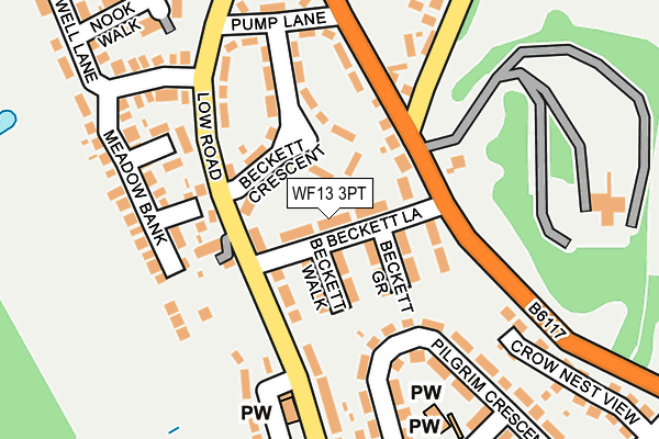 WF13 3PT map - OS OpenMap – Local (Ordnance Survey)