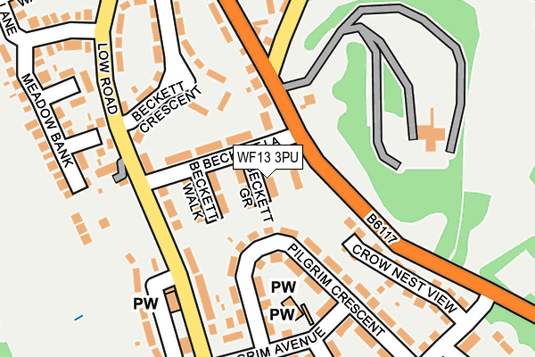 WF13 3PU map - OS OpenMap – Local (Ordnance Survey)