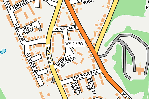 WF13 3PW map - OS OpenMap – Local (Ordnance Survey)
