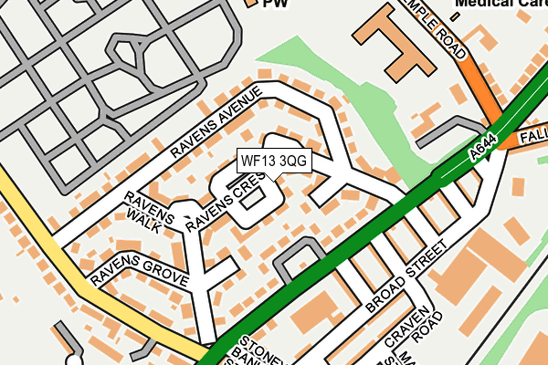 WF13 3QG map - OS OpenMap – Local (Ordnance Survey)