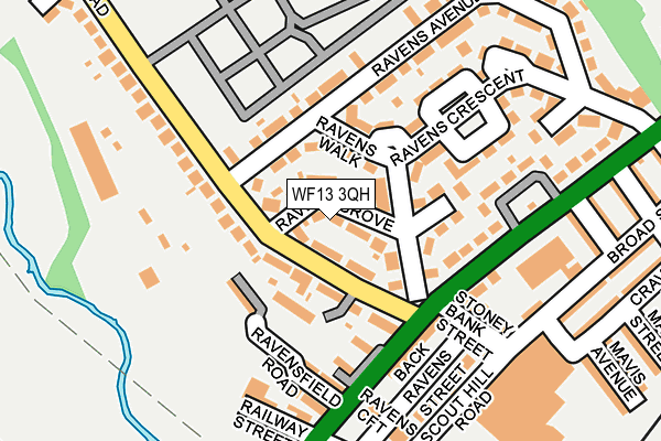 WF13 3QH map - OS OpenMap – Local (Ordnance Survey)