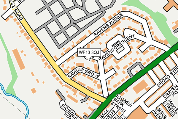 WF13 3QJ map - OS OpenMap – Local (Ordnance Survey)