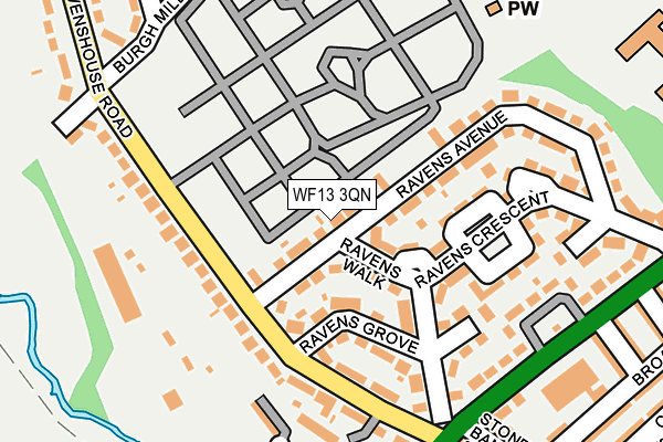 WF13 3QN map - OS OpenMap – Local (Ordnance Survey)