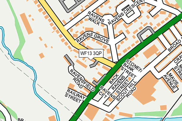 WF13 3QP map - OS OpenMap – Local (Ordnance Survey)