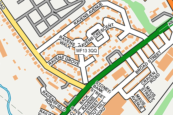 WF13 3QQ map - OS OpenMap – Local (Ordnance Survey)