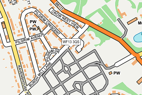 WF13 3QS map - OS OpenMap – Local (Ordnance Survey)