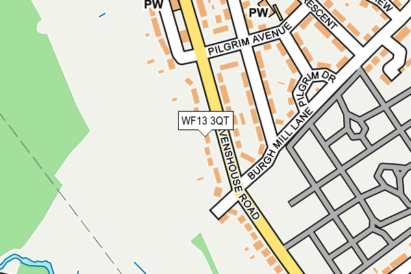 WF13 3QT map - OS OpenMap – Local (Ordnance Survey)