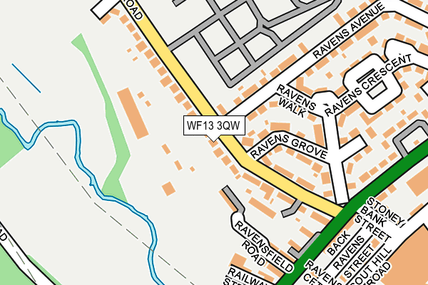 WF13 3QW map - OS OpenMap – Local (Ordnance Survey)