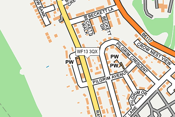 WF13 3QX map - OS OpenMap – Local (Ordnance Survey)