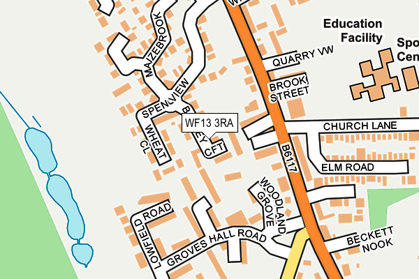 WF13 3RA map - OS OpenMap – Local (Ordnance Survey)
