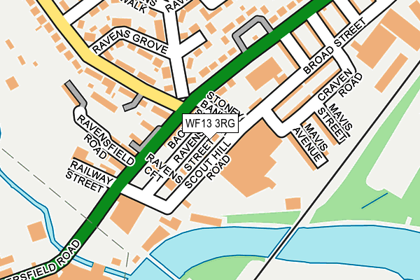 WF13 3RG map - OS OpenMap – Local (Ordnance Survey)