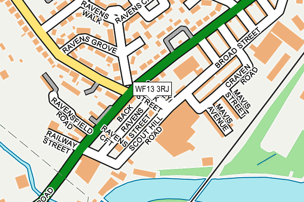 WF13 3RJ map - OS OpenMap – Local (Ordnance Survey)