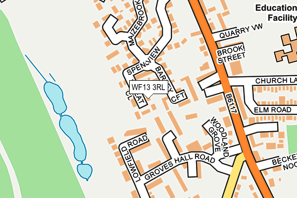 WF13 3RL map - OS OpenMap – Local (Ordnance Survey)