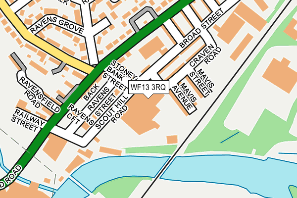 WF13 3RQ map - OS OpenMap – Local (Ordnance Survey)