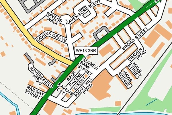 WF13 3RR map - OS OpenMap – Local (Ordnance Survey)