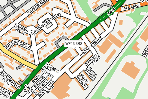 WF13 3RS map - OS OpenMap – Local (Ordnance Survey)