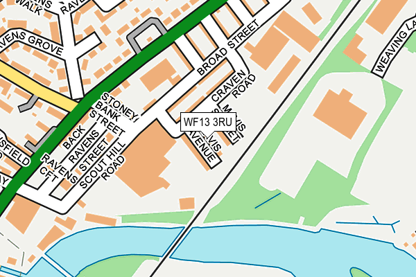 WF13 3RU map - OS OpenMap – Local (Ordnance Survey)