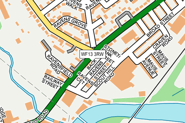 WF13 3RW map - OS OpenMap – Local (Ordnance Survey)