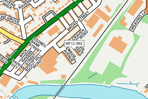 WF13 3RX map - OS OpenMap – Local (Ordnance Survey)