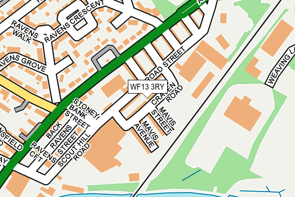 WF13 3RY map - OS OpenMap – Local (Ordnance Survey)