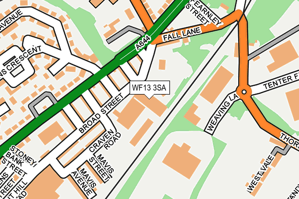 WF13 3SA map - OS OpenMap – Local (Ordnance Survey)