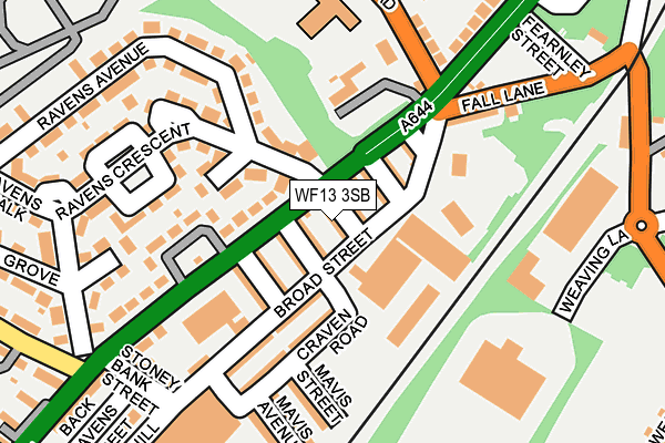 WF13 3SB map - OS OpenMap – Local (Ordnance Survey)