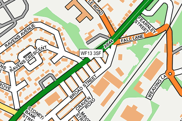 WF13 3SF map - OS OpenMap – Local (Ordnance Survey)