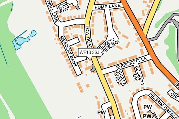WF13 3SJ map - OS OpenMap – Local (Ordnance Survey)
