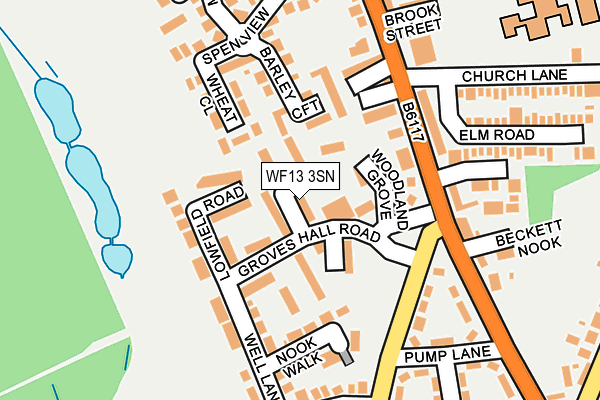 WF13 3SN map - OS OpenMap – Local (Ordnance Survey)
