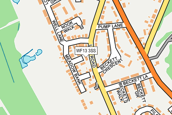 WF13 3SS map - OS OpenMap – Local (Ordnance Survey)