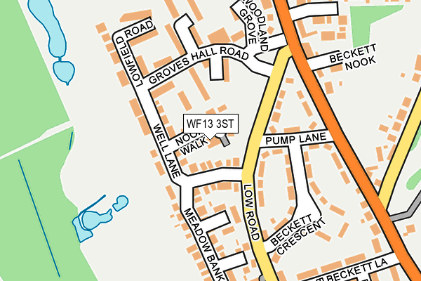 WF13 3ST map - OS OpenMap – Local (Ordnance Survey)