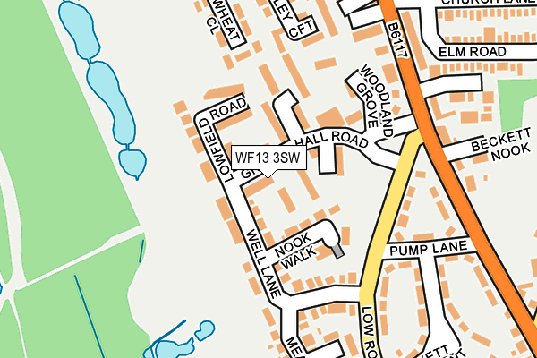 WF13 3SW map - OS OpenMap – Local (Ordnance Survey)