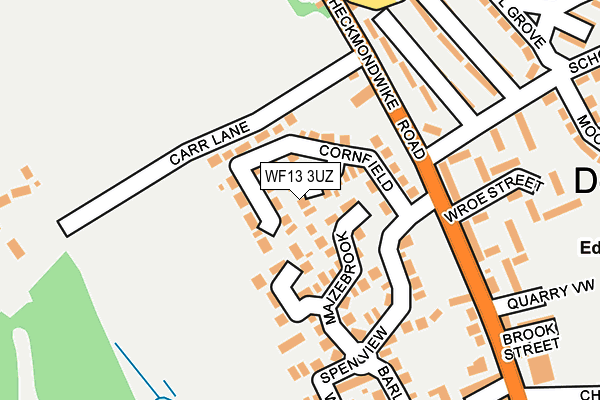 WF13 3UZ map - OS OpenMap – Local (Ordnance Survey)