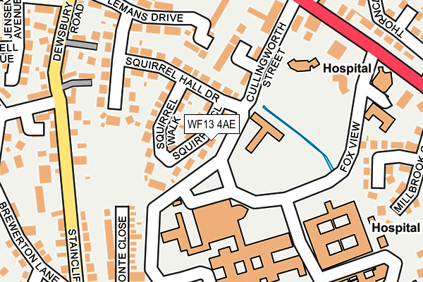 WF13 4AE map - OS OpenMap – Local (Ordnance Survey)