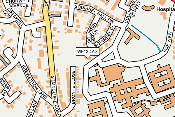WF13 4AG map - OS OpenMap – Local (Ordnance Survey)