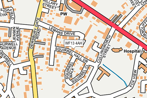 WF13 4AH map - OS OpenMap – Local (Ordnance Survey)