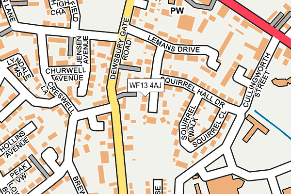 WF13 4AJ map - OS OpenMap – Local (Ordnance Survey)