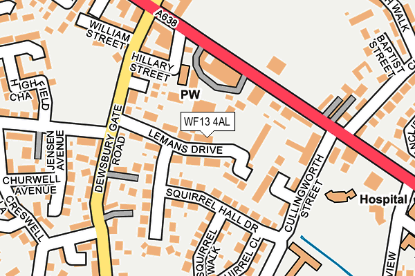 WF13 4AL map - OS OpenMap – Local (Ordnance Survey)