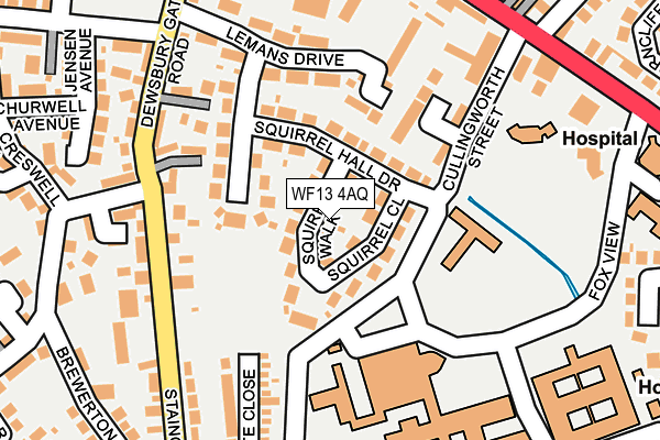 WF13 4AQ map - OS OpenMap – Local (Ordnance Survey)