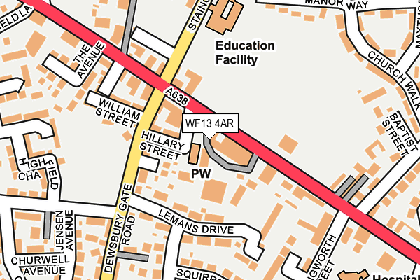 WF13 4AR map - OS OpenMap – Local (Ordnance Survey)